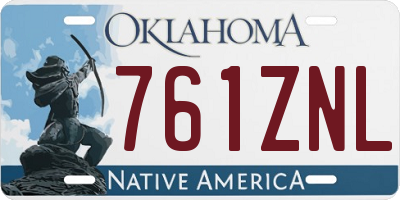 OK license plate 761ZNL