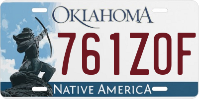 OK license plate 761ZOF