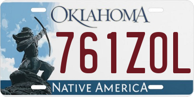 OK license plate 761ZOL