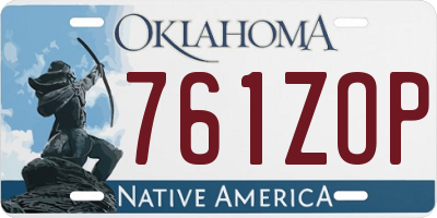 OK license plate 761ZOP