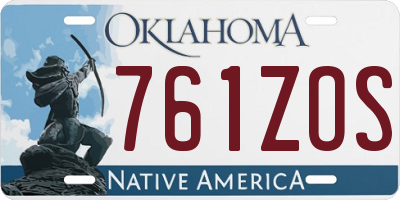 OK license plate 761ZOS