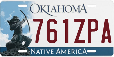 OK license plate 761ZPA
