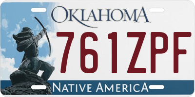 OK license plate 761ZPF