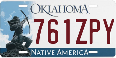 OK license plate 761ZPY
