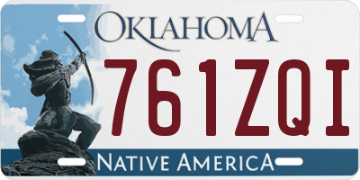 OK license plate 761ZQI