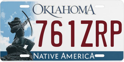 OK license plate 761ZRP