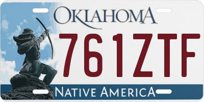 OK license plate 761ZTF