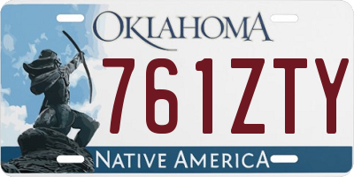 OK license plate 761ZTY