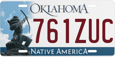 OK license plate 761ZUC