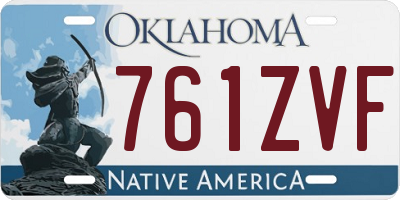 OK license plate 761ZVF