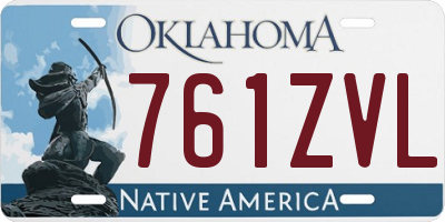 OK license plate 761ZVL