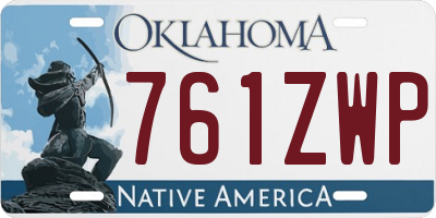 OK license plate 761ZWP