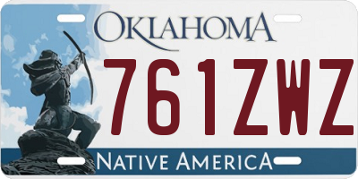 OK license plate 761ZWZ