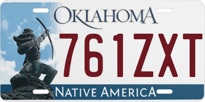 OK license plate 761ZXT