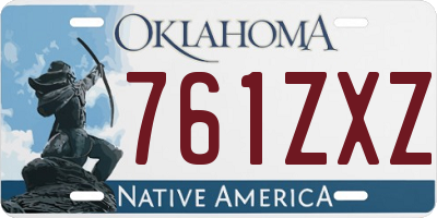 OK license plate 761ZXZ