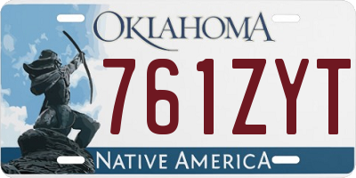 OK license plate 761ZYT