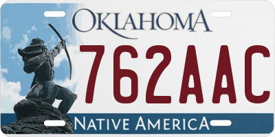 OK license plate 762AAC