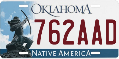 OK license plate 762AAD