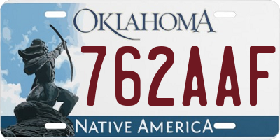 OK license plate 762AAF