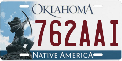 OK license plate 762AAI