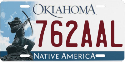 OK license plate 762AAL