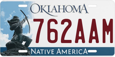 OK license plate 762AAM