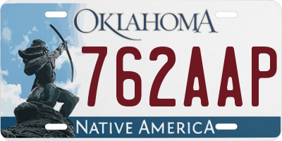 OK license plate 762AAP