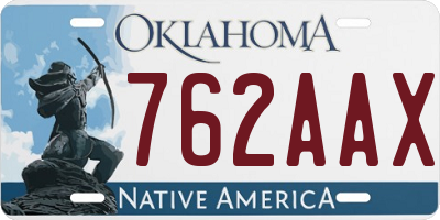 OK license plate 762AAX