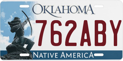 OK license plate 762ABY
