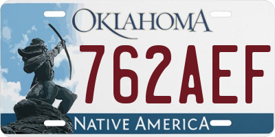 OK license plate 762AEF