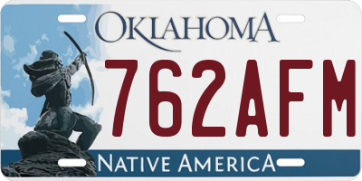 OK license plate 762AFM