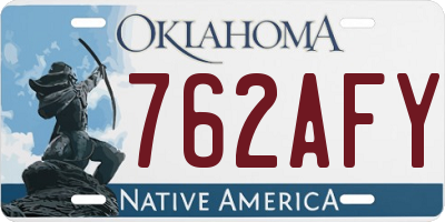 OK license plate 762AFY