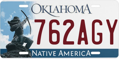 OK license plate 762AGY