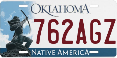 OK license plate 762AGZ