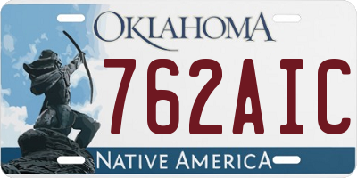 OK license plate 762AIC