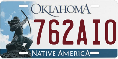 OK license plate 762AIO