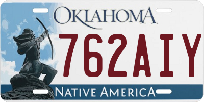 OK license plate 762AIY