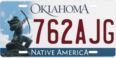 OK license plate 762AJG