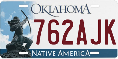 OK license plate 762AJK