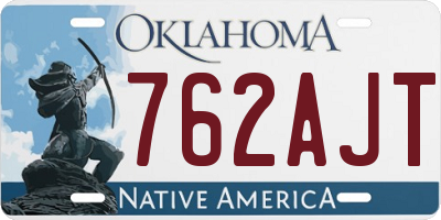 OK license plate 762AJT