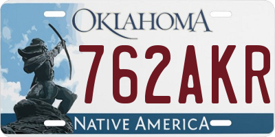 OK license plate 762AKR