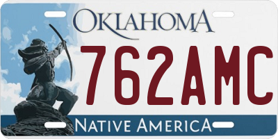 OK license plate 762AMC