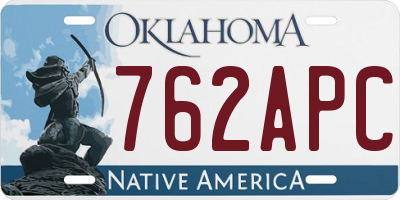 OK license plate 762APC