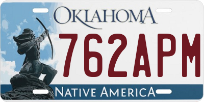OK license plate 762APM