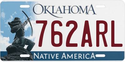 OK license plate 762ARL