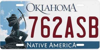 OK license plate 762ASB