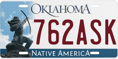 OK license plate 762ASK