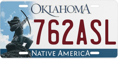 OK license plate 762ASL