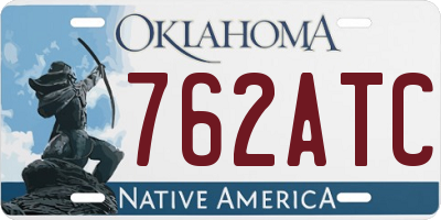 OK license plate 762ATC