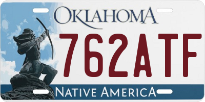 OK license plate 762ATF